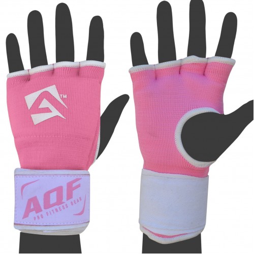 AQF Ladies Inner Hand Quick Wraps Gloves Boxing Fist Pink Bandages MMA Women Gym 