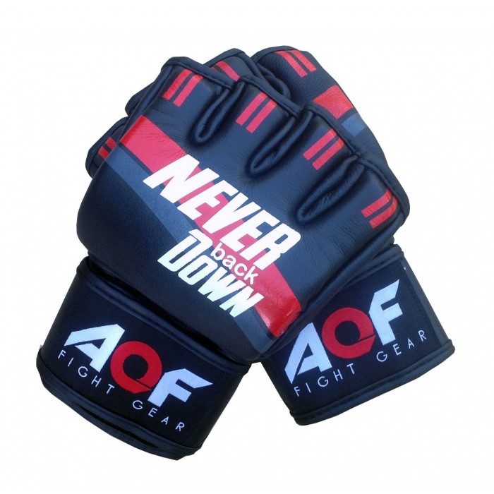 AQF Leather MMA Grappling Gloves UFC Cage Fight Boxing Punch Bag bjj