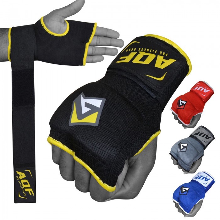 AQF MMA Boxing Quick Wraps Inner Bandages Gel Gloves Muay Thai Stretch V2