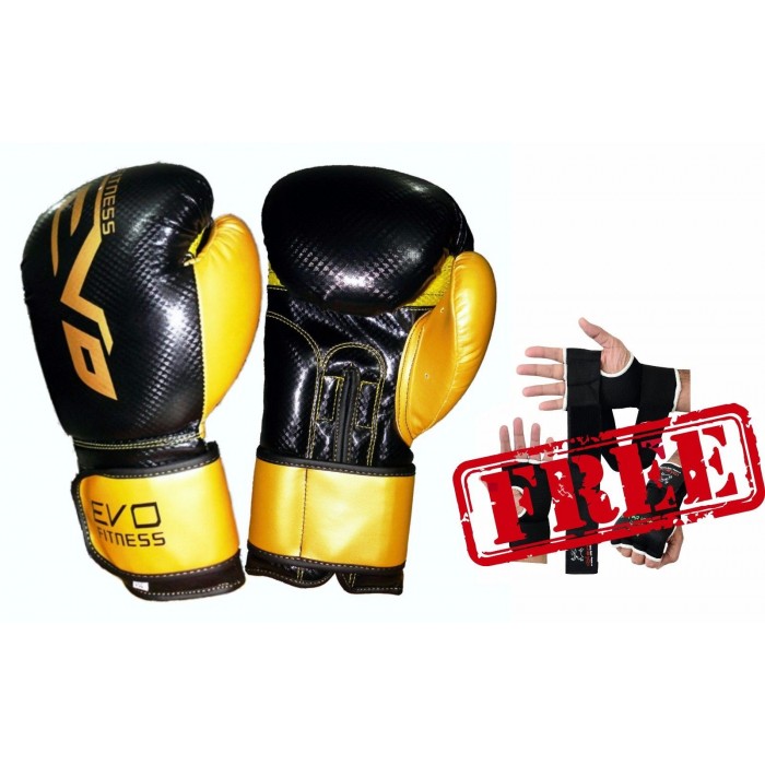 DEAL EVO MAYA Leather Boxing Gloves FREE MMA GEL Gloves Wrist Support Wraps UFC