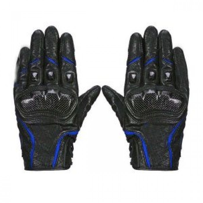 Blue Waterproof Gloves Motorcycle Cycling Riding Racing Leather Gloves
