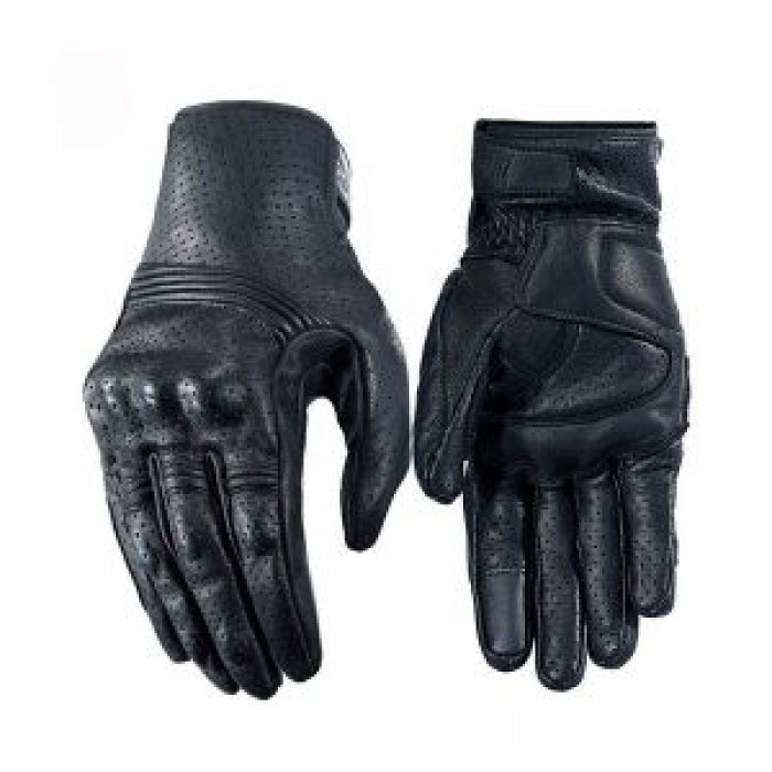 Black Waterproof Gloves Motorcycle Cycling Riding Racing Leather Gloves