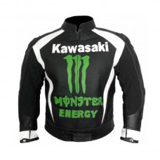 Kawasaki Motorcycle Motorbike Black Racing Monster Leather Jacket Men’s