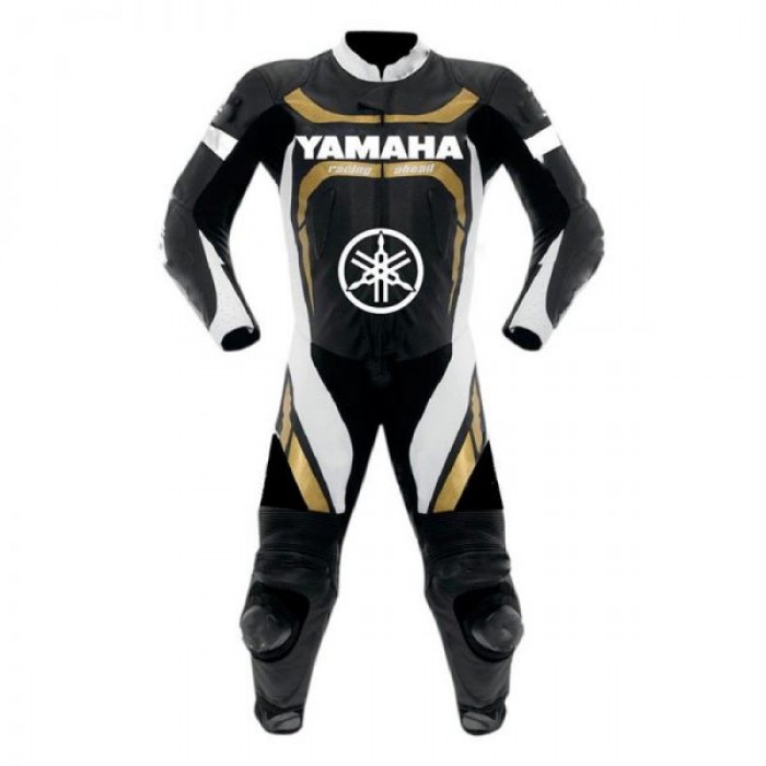 Golden  Motorcycle Racing Style Leather Motogp Suit