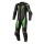 Motorcycle Jacket Mens Black And Green Color Leather Motorbike Racing Suit