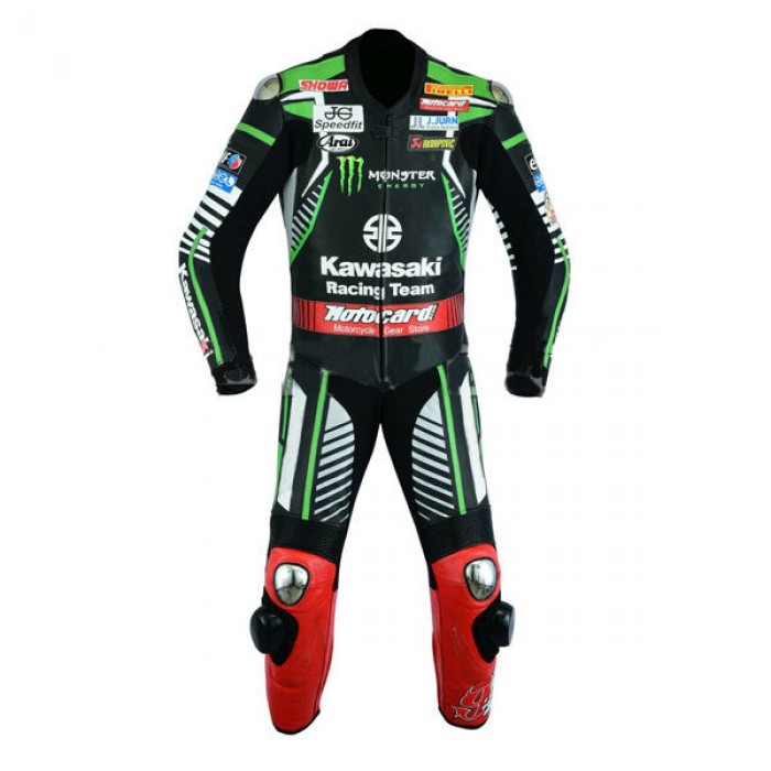 Kawasaki Cowhide Motorbike MotoGP Monster Leather Racing Suit