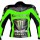 Mens Green Black Kawasaki Ninja Motorcycle Racing Leather Jacket