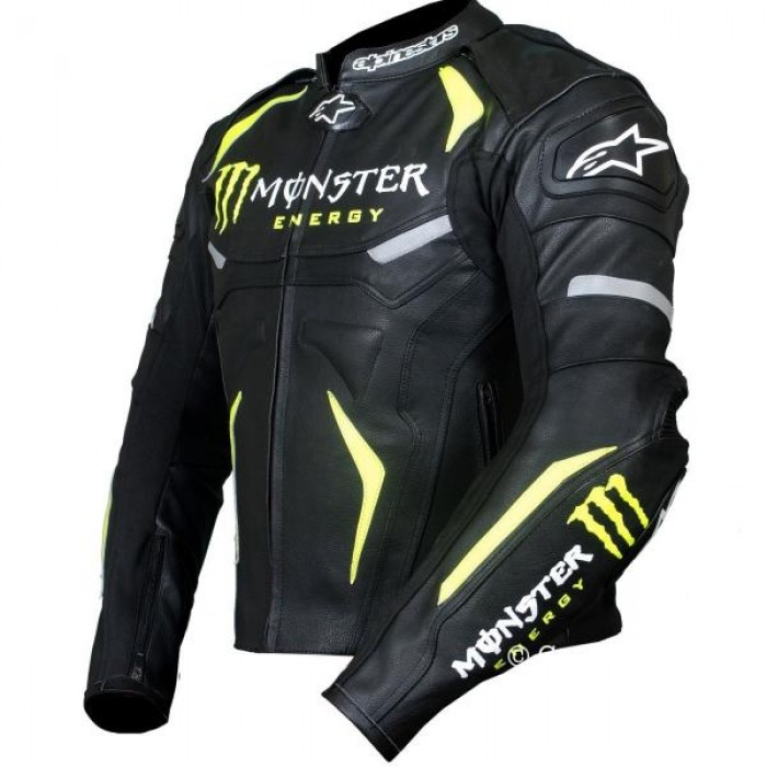 Monster Energy Motorbike Racing Real Leather Jacket