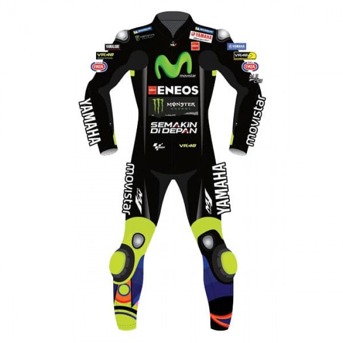 Yama Custom Motorcycle Leather Suit  MOVISTAR MotoGP The Doctor Black Race Leathers 2022