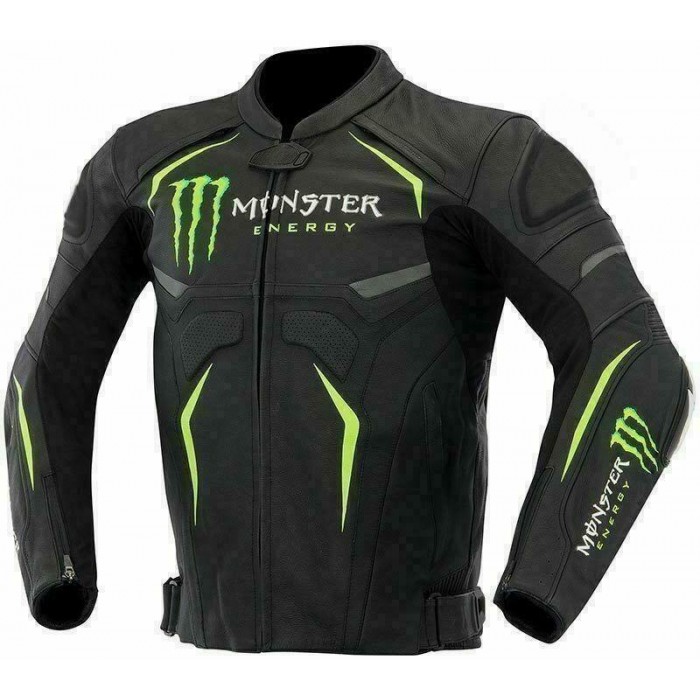 Monster Energy Scream Custom Made Best Quality Racing Leather Jacket For Mens