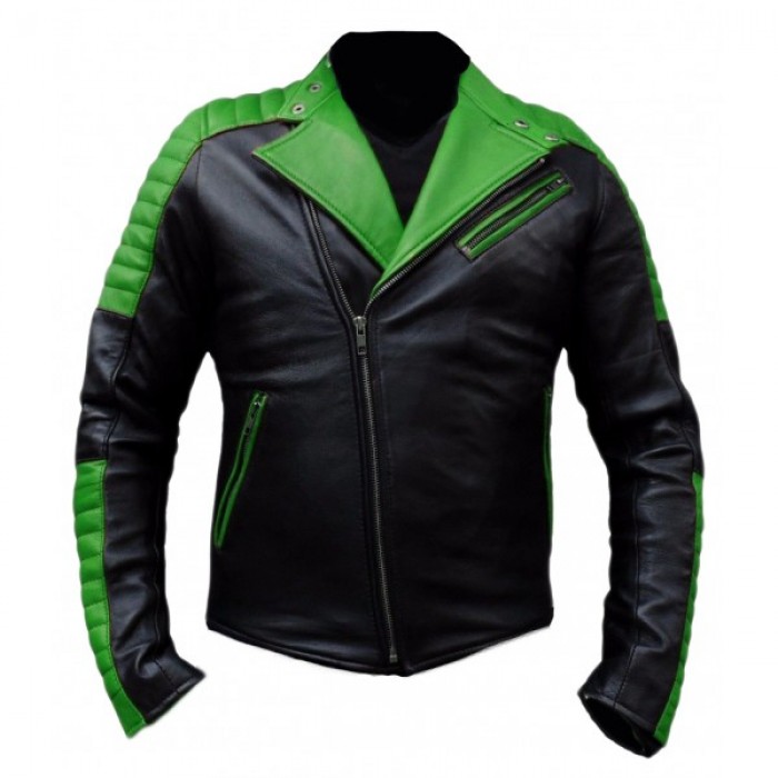 Black and Green Ninja Biker racing Leather Jacket
