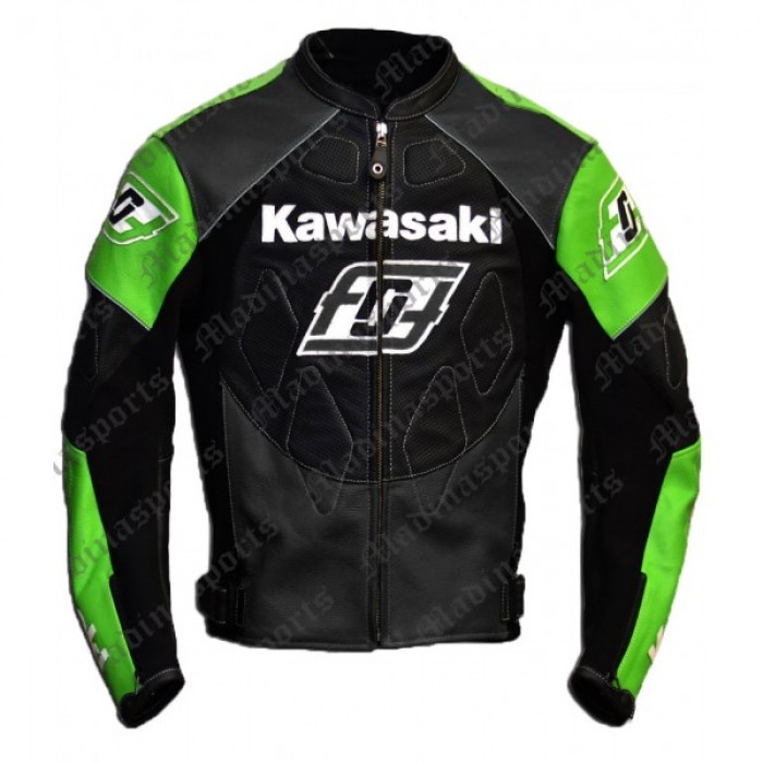 Ninja Motorbike Leather jacket Biker Jacket Green Black