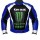 Classic Leather Motorcycle Jacket Monster Blue Motorcycle Biker Racing Leather Jacket