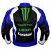 Classic Leather Motorcycle Jacket Monster Blue Motorcycle Biker Racing Leather Jacket