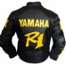 YZF R1 R6 Motorbike Men's BLack Yellow Leather Jacket