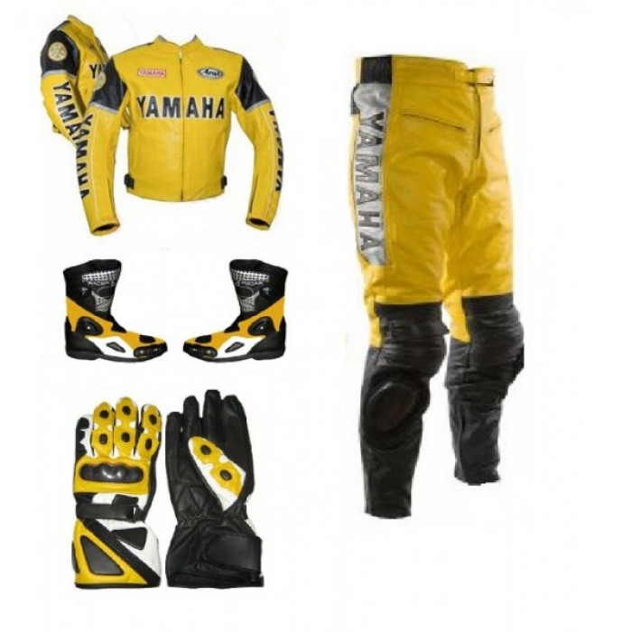 Custom Motorcycle Leather  motorcycle yellow biker leather racing suit Set