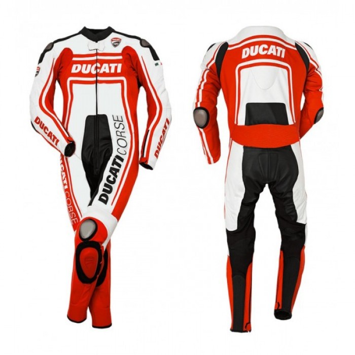 Ducati Corse one piece leather suit 14 Dainese racing Foe Men's
