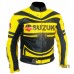 Suzuki Gxsr Yellow Black Motorbike Scooter Leather Jacket Men's