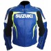 Suzuki Men GSXR GSX-R Gixxer Leather Jacket Blue Yellow Men's