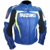 Suzuki Men GSXR GSX-R Gixxer Leather Jacket Blue Yellow Men's