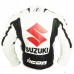 Suzuki Motorbike Icon Black White Leather Jacket Men's