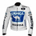 Camel White honda motorbike leather jacket