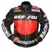 Honda Racing Classic Black Leather Motorcycle Jacket