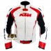 Men KTM White Motorcycle Leather Jacket Men's
