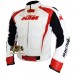 Men KTM White Motorcycle Leather Jacket Men's