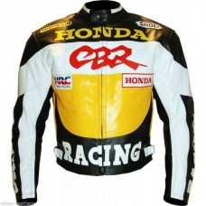 Honda CBR Motorcycle Leather Biker Racing Jacket