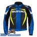 Suzuki Gxsr Black Blue Yellow Motorbike Leather Jacket Men's
