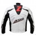 Kawasaki Z1000 White Black Strip Leather Biker Jacket