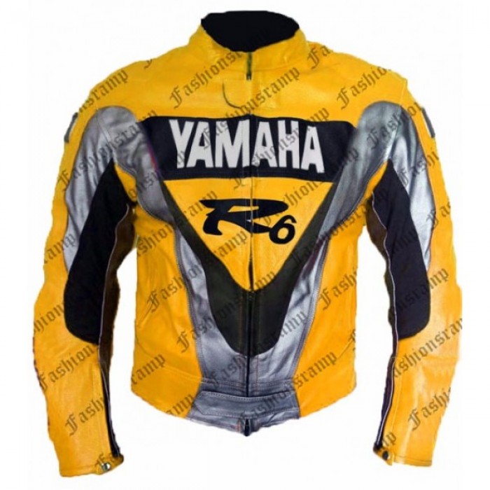 Motorcycle Jacket For Men R6 Yellow Black Motorbike Leather jacket Biker Jacket