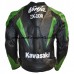 Kawasaki Ninja Motorcycle Mens Black Green Racing Biker Leather Jacket