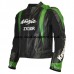 Kawasaki Ninja Motorcycle Mens Black Green Racing Biker Leather Jacket