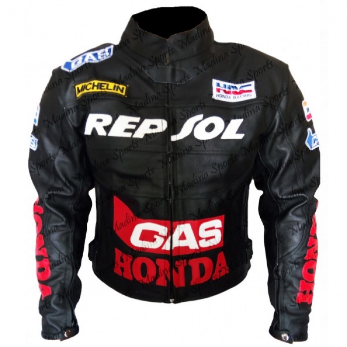 Honda Repsole Black Motorcycle Leather Jacket Padded S TO 6XL Manufacturer