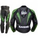 Cowhide Motorcycle Jacket Ninja green Racing Motorbike Leather Jacket Men