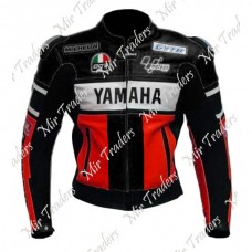 Customized 46 Red Black Biker Leather Jacket Men's