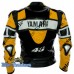 Customized 46 Rossi Yellow Biker Leather Jacket Men