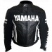 Yamaha Black Motorbiker Leather Jacket Men