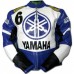 Yama Motorcycle Armor Jacket  Blue Biker Protected Leather Jacket