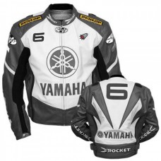 Yamaha Customized Biker Jacket Joe Rocket Gray Motorcycle Leather Jacket