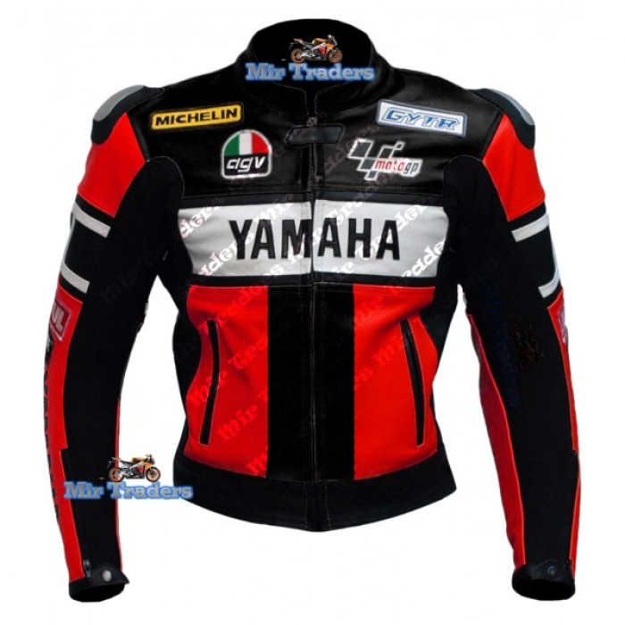 Yama Red 46 Rossi Scooter Motorbike Leather jacket Men