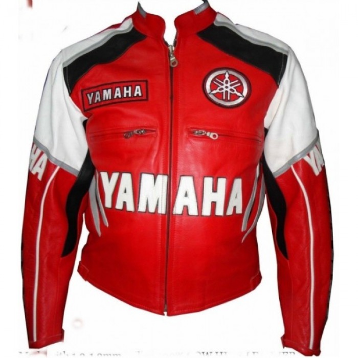 Yamaha Custom Motorcycle Leather Jacket  New Red & white Motorcycle Leather Jacket for Street biker Motogp