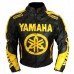 Yama Motorcycle Jacket For Men Wheel Men's BLack Yellow Leather Jacket
