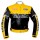 Yama Motorcycle Jacket For Men Yellow Black Biker Leather Jacket Men's